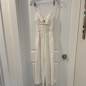 Free People White Sleeveless Jumpsuit with Front Tie XS